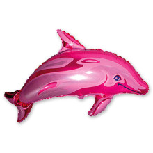 Фольгированная фигура ''Дельфин розовый''
