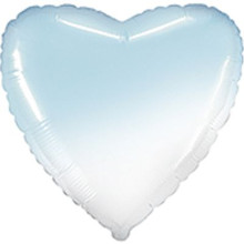 Сердце  Омбре бело-голубой
