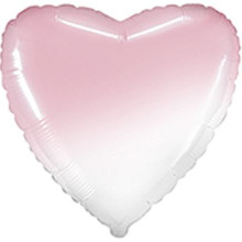 Сердце Омбре бело-розовый
